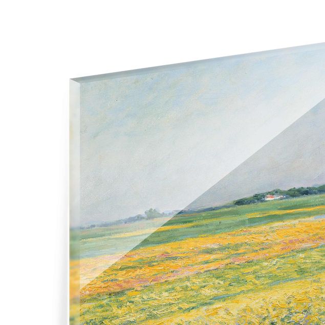 Glasbild - Kunstdruck Gustave Caillebotte - Die Ebene um Gennevilliers, Gelbe Felder - Quer 4:3