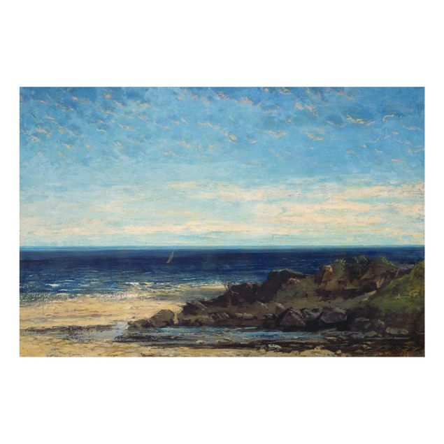 Bilder auf Glas Gustave Courbet - Blaues Meer