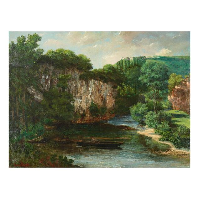 Glasbild - Kunstdruck Gustave Courbet - Der Oraguay-Felsen - Quer 4:3