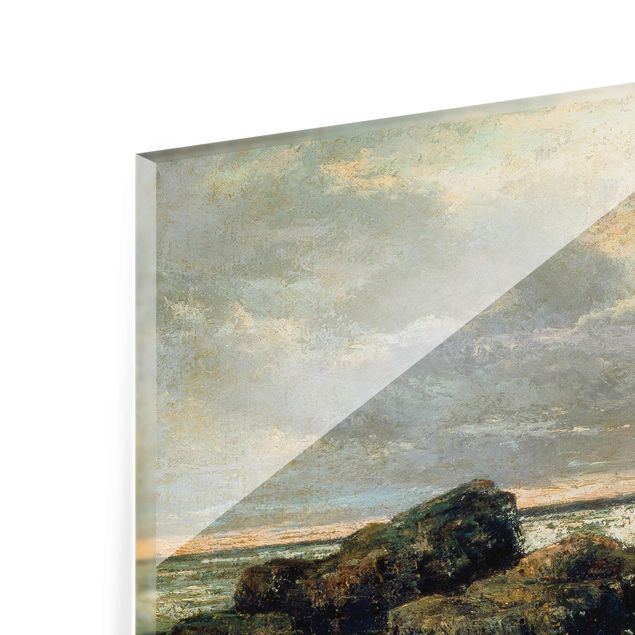 Glasbild - Kunstdruck Gustave Courbet - Die Welle - Quer 3:2
