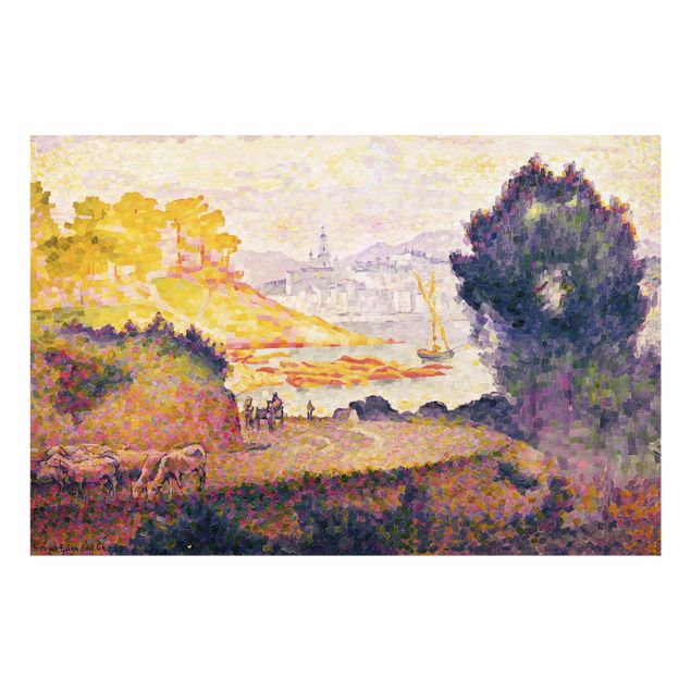 Glasbild - Kunstdruck Henri Edmond Cross - Aussicht auf Menton - Pointillismus - Quer 3:2