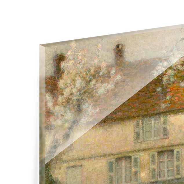 Glasbild - Kunstdruck Henri Le Sidaner - Blühende Bäume in Gerberoy - Quer 4:3