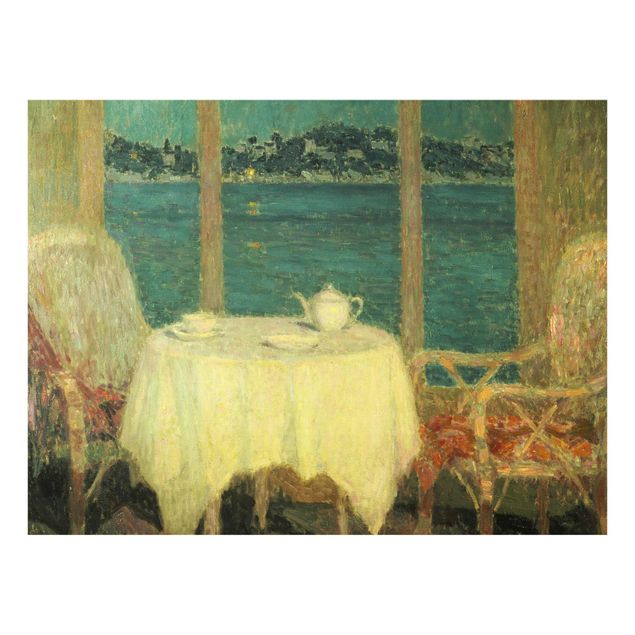 Glasbild - Kunstdruck Henri Le Sidaner - Terrasse am Meer bei St.Tropez - Quer 4:3