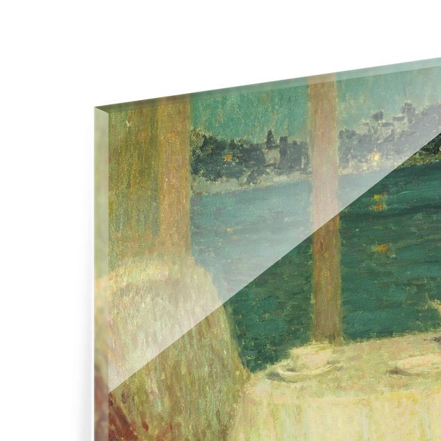 Glasbild - Kunstdruck Henri Le Sidaner - Terrasse am Meer bei St.Tropez - Quer 4:3