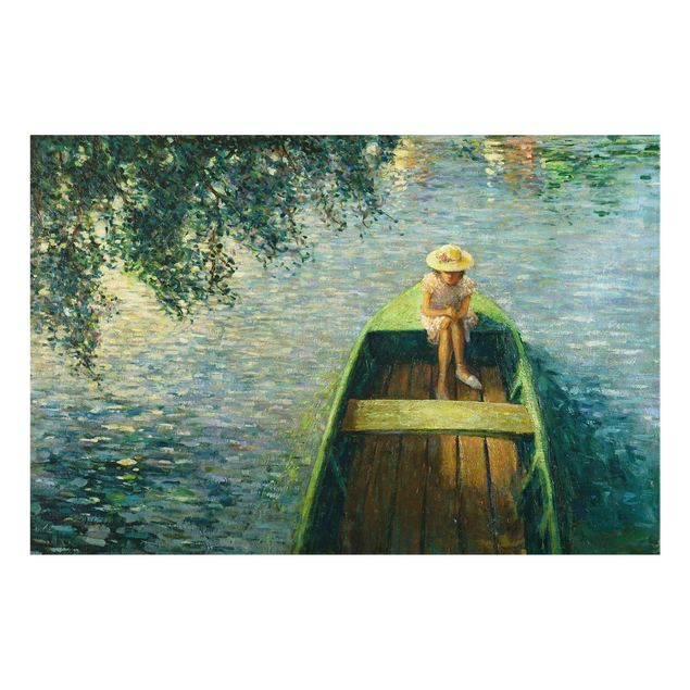 Glasbild - Kunstdruck Henri Lebasque - Mit dem Boot auf der Marne - Quer 3:2