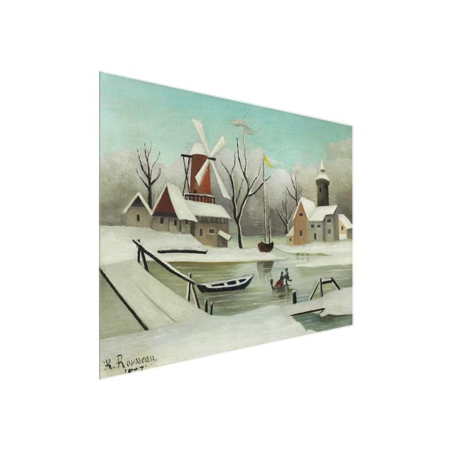 Glasbild - Kunstdruck Henri Rousseau - Der Winter - Quer 4:3