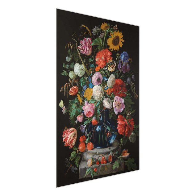 Bilder auf Glas Jan Davidsz de Heem - Glasvase mit Blumen