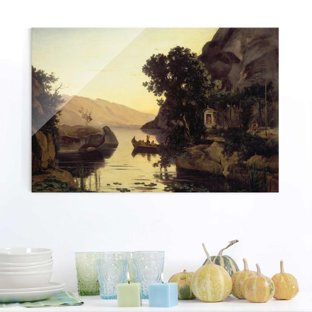 Glasbilder XXL Jean-Baptiste Camille Corot - Landschaft bei Riva