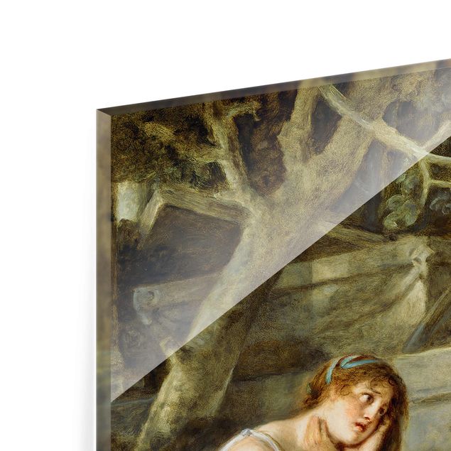 Glasbild - Kunstdruck Jean Baptiste Greuze - L'Agneau Chéri - Hoch 3:4