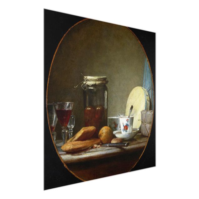 Glasbilder Jean-Baptiste Siméon Chardin - Glas mit Aprikosen