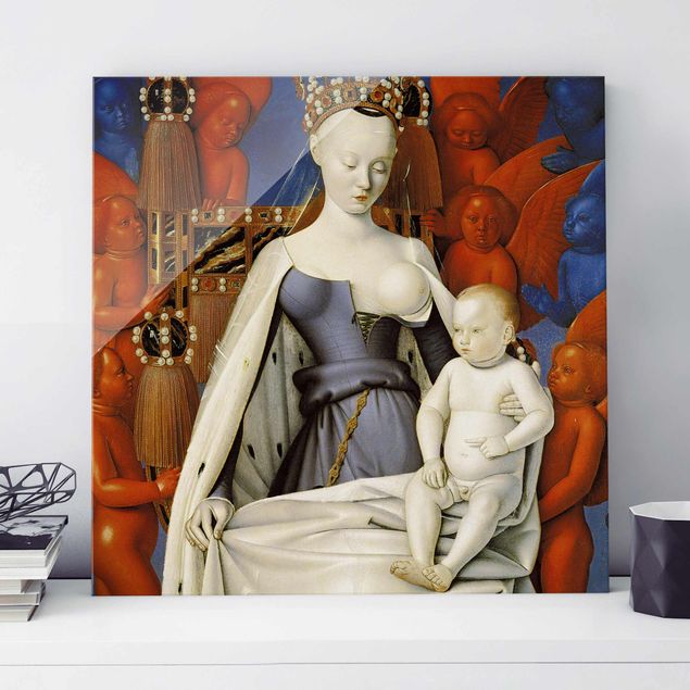 XXL Glasbilder Jean Fouquet - Die thronende Madonna