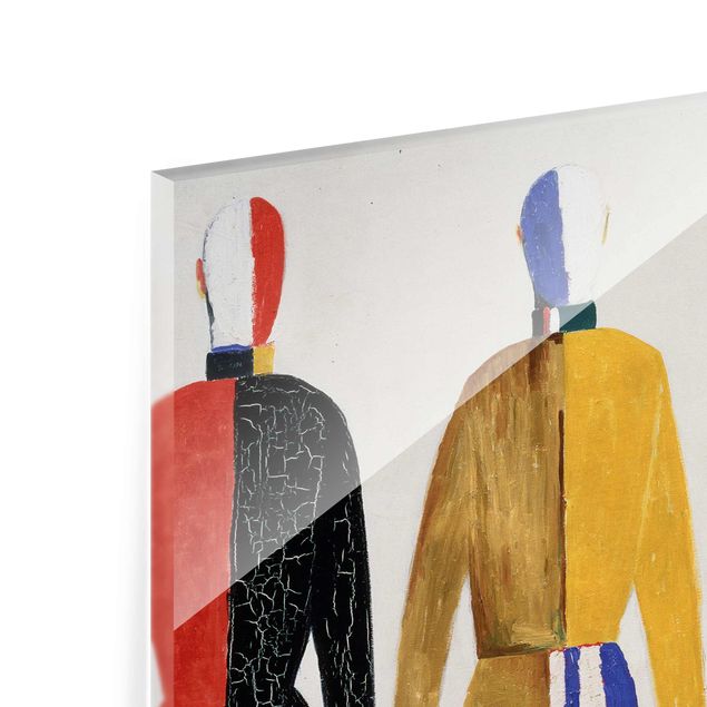 Glasbild - Kunstdruck Kasimir Malewitsch - Die Sportler - Quadrat 1:1
