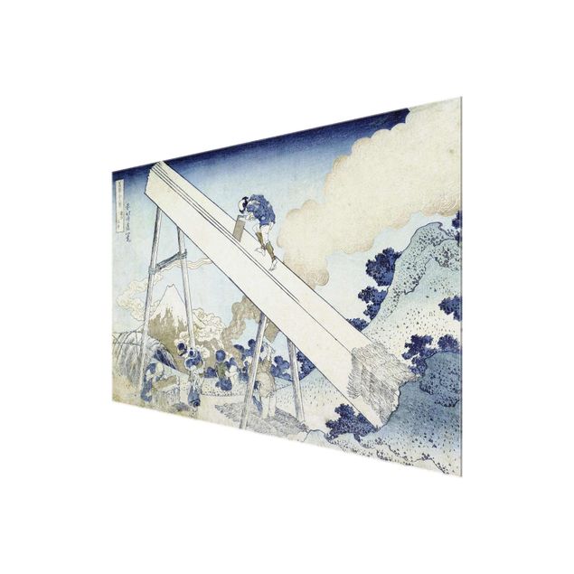 Glasbild - Kunstdruck Katsushika Hokusai - In den Totomi Bergen, aus der Serie '36 Ansichten des Berges Fuji' - Quer 3:2