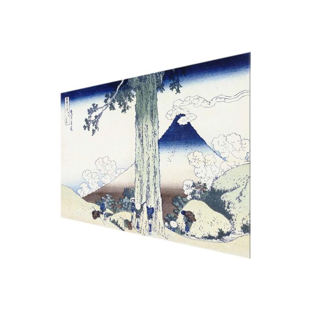 Glasbild - Kunstdruck Katsushika Hokusai - Mishima Pass in der Provinz Kai - Quer 3:2