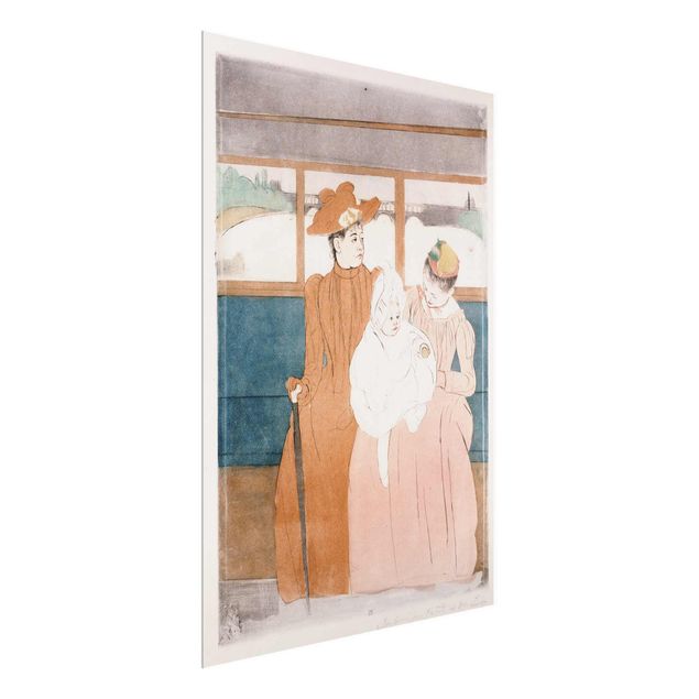 Glasbild - Kunstdruck Mary Cassatt - Im Omnibus - Hoch 3:4