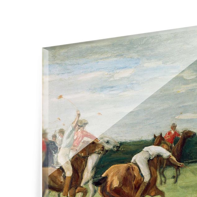 Glasbild - Kunstdruck Max Liebermann - Polospieler im Jenisch-Park - Quer 3:2