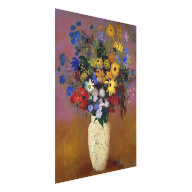 Bilder auf Glas Odilon Redon - Blumen in einer Vase