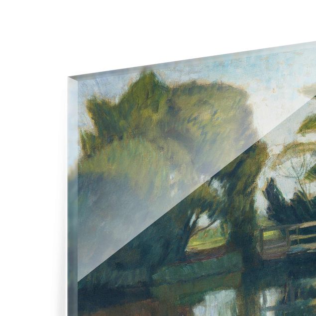 Glasbild - Kunstdruck Otto Modersohn - Die Wümmebrücke - Quer 4:3