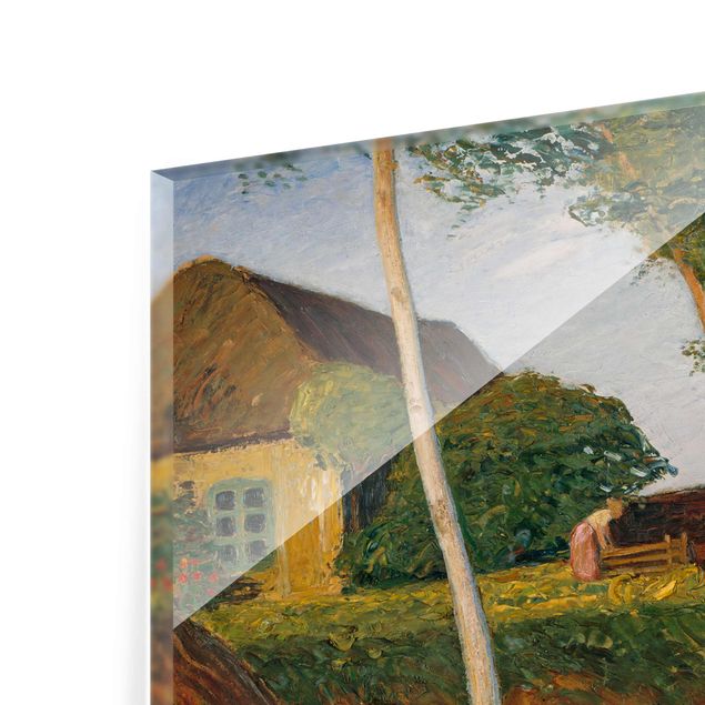 Glasbild - Kunstdruck Otto Modersohn - Heuernte im Moor - Quer 4:3
