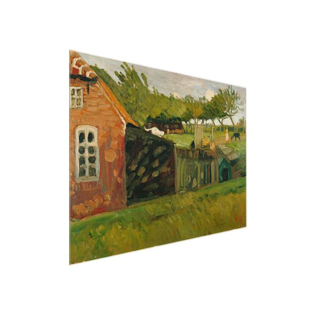 Otto Modersohn Gemälde Otto Modersohn - Rotes Haus mit Ställen
