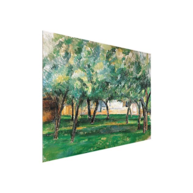 Glasbild - Kunstdruck Paul Cézanne - Gehöft in der Normandie - Impressionismus Quer 4:3