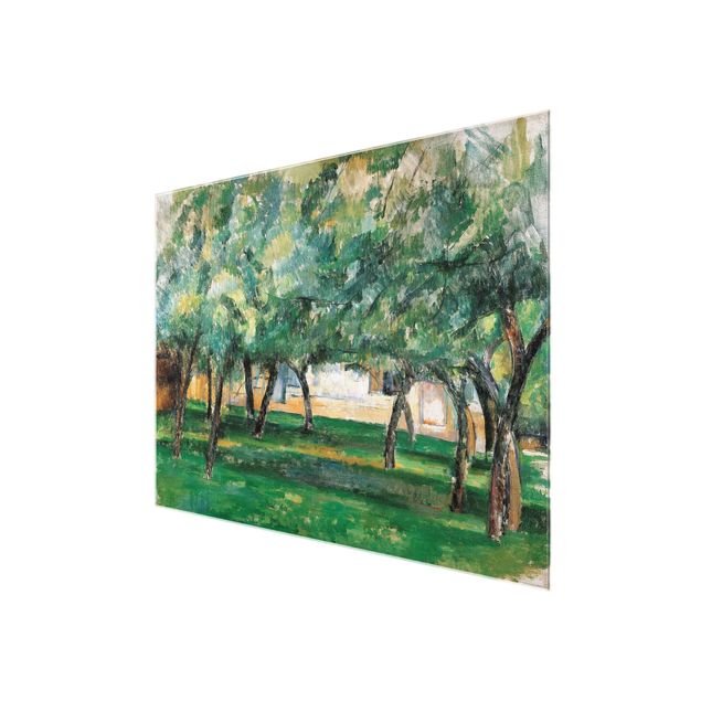 Glasbild - Kunstdruck Paul Cézanne - Gehöft in der Normandie - Impressionismus Quer 4:3