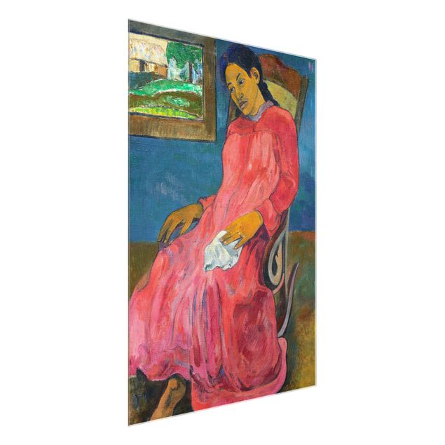 Glasbild - Kunstdruck Paul Gauguin - Melancholikerin - Post-Impressionismus Hoch 3:4