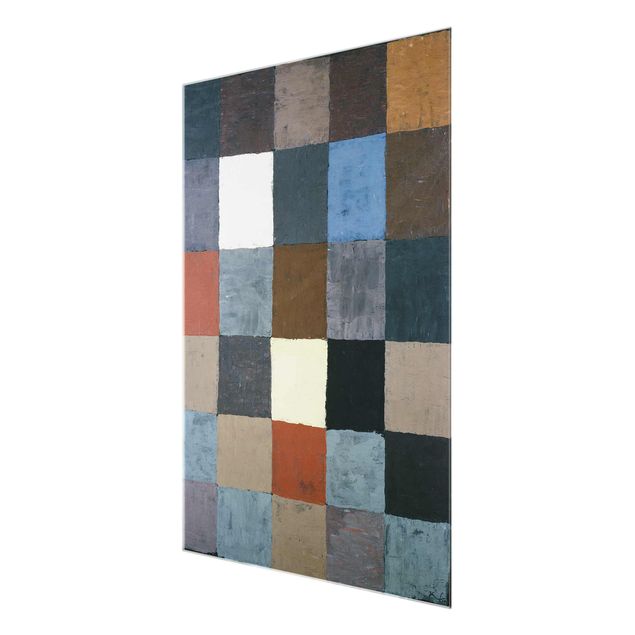 Glasbild - Kunstdruck Paul Klee - Farbtafel (auf maiorem Grau) - Expressionismus Hoch 3:4