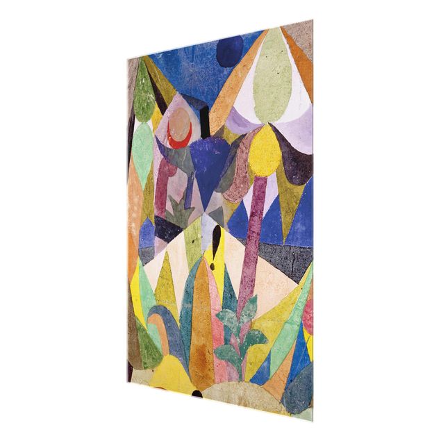 Glas Wandbilder Paul Klee - Mildtropische Landschaft