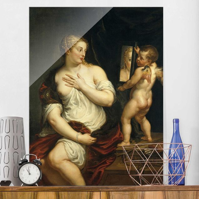 Glasbilder XXL Peter Paul Rubens - Venus und Cupido