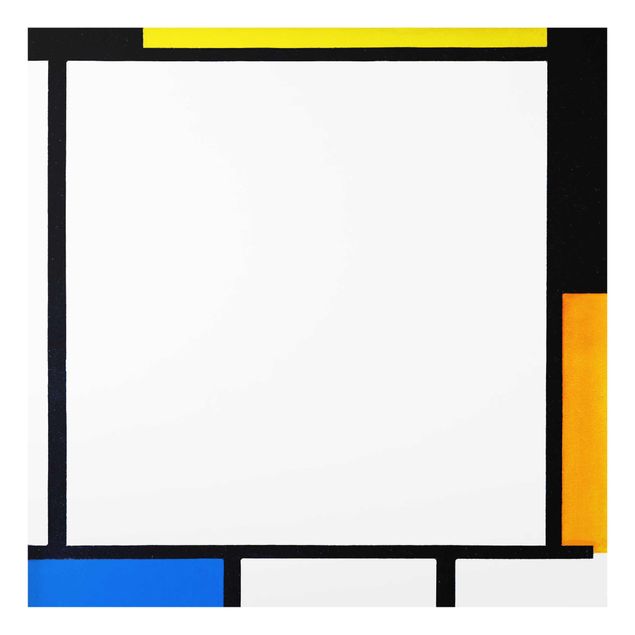 Glas Wandbilder Piet Mondrian - Komposition III