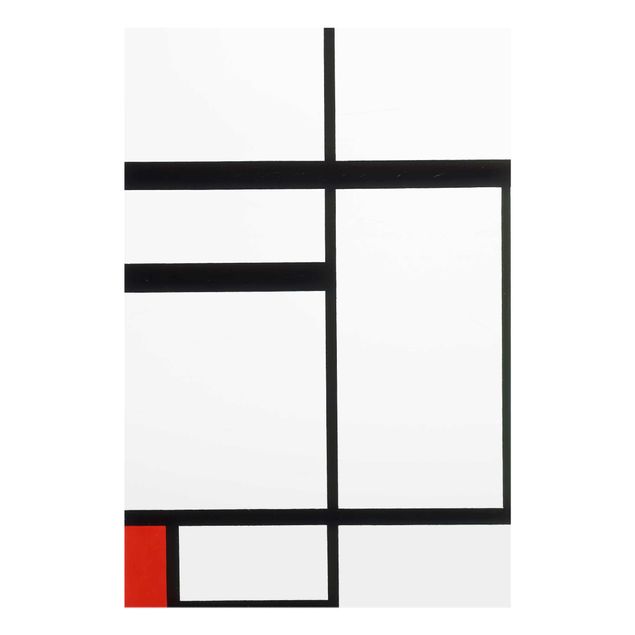 schöne Bilder Piet Mondrian - Komposition Rot Schwarz Weiß
