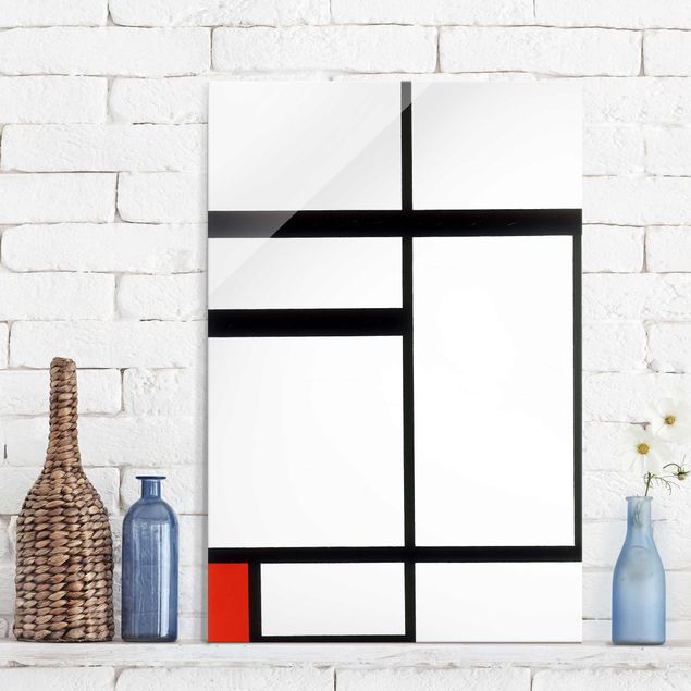 Impressionistische Gemälde Piet Mondrian - Komposition Rot Schwarz Weiß