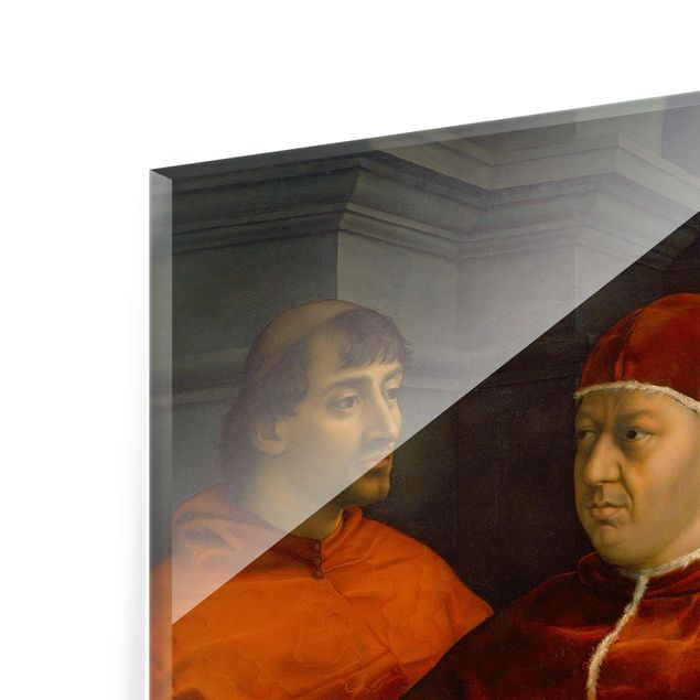 Glasbild - Kunstdruck Raffael - Bildnis von Papst Leo X. - Hoch 3:4