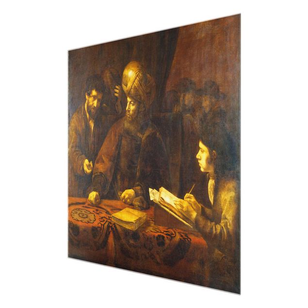 Glas Wandbilder Rembrandt van Rijn - Gleichnis von Arbeitern