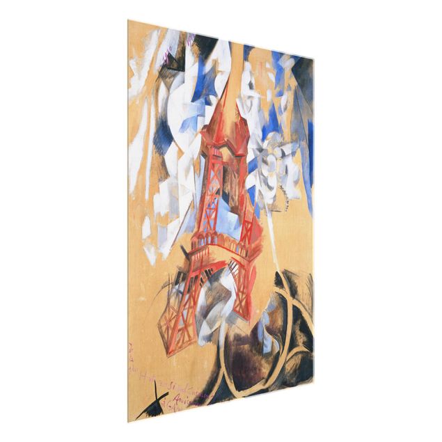 Glasbild - Kunstdruck Robert Delaunay - Der Eiffelturm - Hoch 3:4