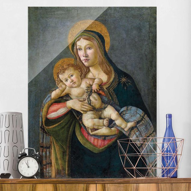 Glasbilder XXL Sandro Botticelli - Madonna und Kind