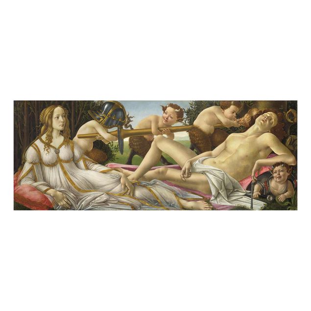 Glasbild - Kunstdruck Sandro Botticelli - Venus und Mars - Panorama Quer