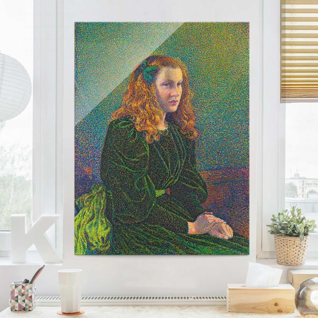 Wandbilder Theo van Rysselberghe - Junge Frau in grünem Kleid