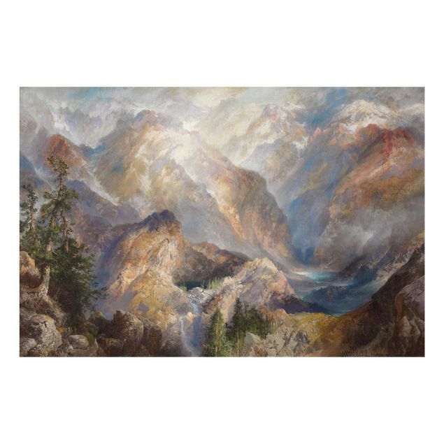 Glasbild - Kunstdruck Thomas Moran - Morgen in den Sierras, Nevada - Quer 3:2