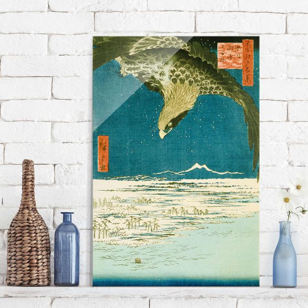 Glasbilder XXL Utagawa Hiroshige - Die Hunderttausend-Tsubo-Ebene