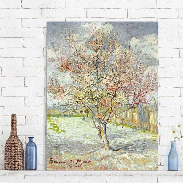 Impressionistische Bilder Vincent van Gogh - Blühende Pfirsichbäume