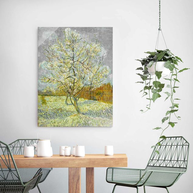 Glasbilder Natur Vincent van Gogh - Pfirsichbaum rosa