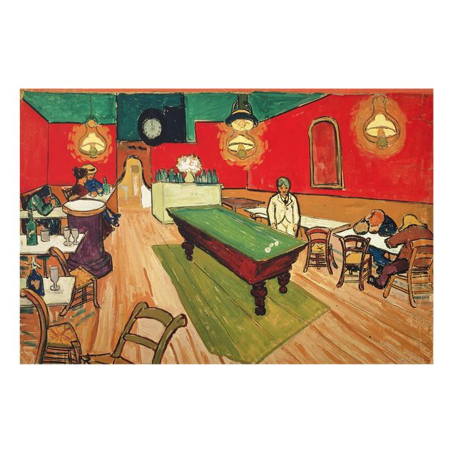 Glas Wandbilder Vincent van Gogh - Das Nachtcafé in Arles