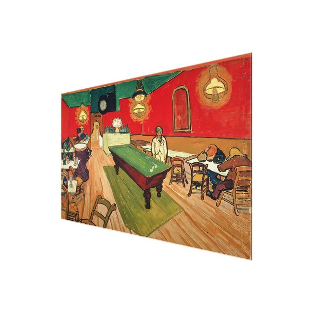 Glasbild - Kunstdruck Vincent van Gogh - Das Nachtcafé in Arles - Post-Impressionismus Quer 3:2