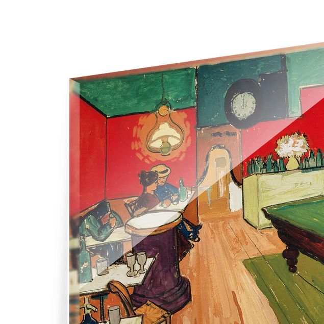 Glasbild - Kunstdruck Vincent van Gogh - Das Nachtcafé in Arles - Post-Impressionismus Quer 3:2