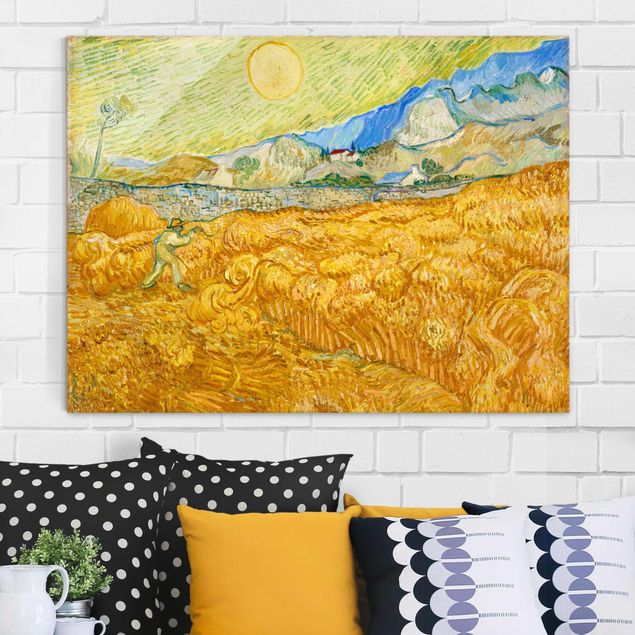 Impressionistische Bilder Vincent van Gogh - Kornfeld mit Schnitter