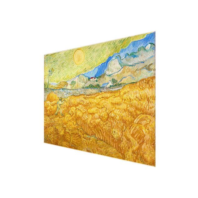 Glasbilder Vincent van Gogh - Kornfeld mit Schnitter