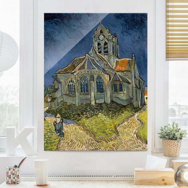 XXL Glasbilder Vincent van Gogh - Kirche Auvers-sur-Oise