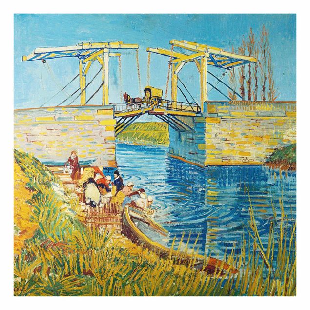 Glasbilder Vincent van Gogh - Zugbrücke in Arles